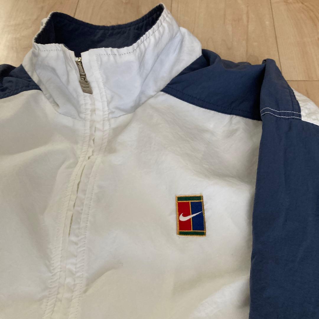 激レア90s 銀ダクNIKEテニスロゴナイロンジャケット ウィンドブレカーL