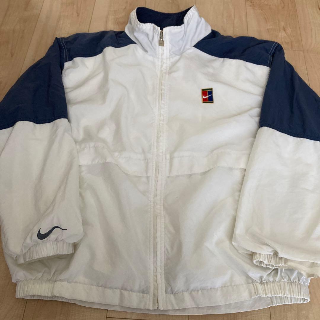 激レア90s 銀ダクNIKEテニスロゴナイロンジャケット ウィンドブレカーL