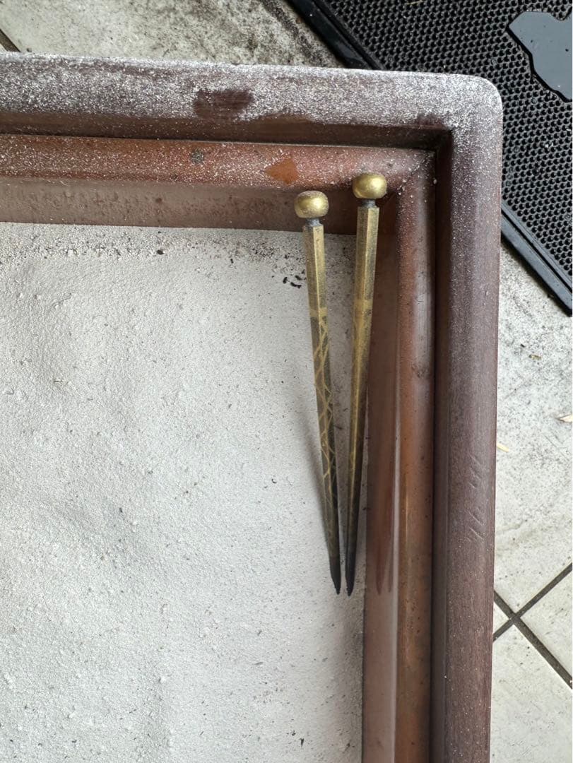 昭和レトロアンティーク二箇セット木箱入り 灰入 茶道具 古民具 角火鉢 古道具