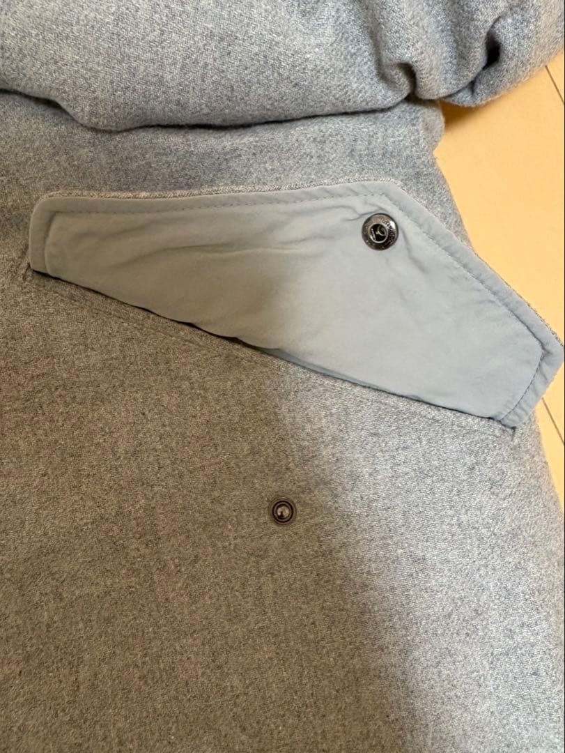 ノースフェイス ロングダウンコート ファー付 グレー S