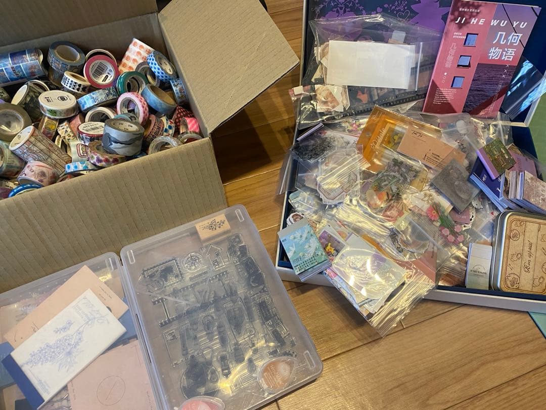 コラージュ　マスキングテープ　海外　フレークシール　　素材　シールまとめ売り