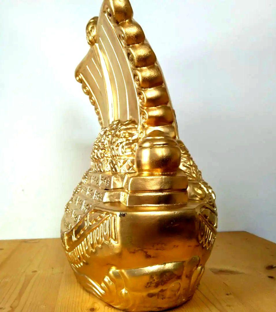 特大 金色宝船 金七福神 千両箱 開運 高43cm オブジェ 風水 陶器製