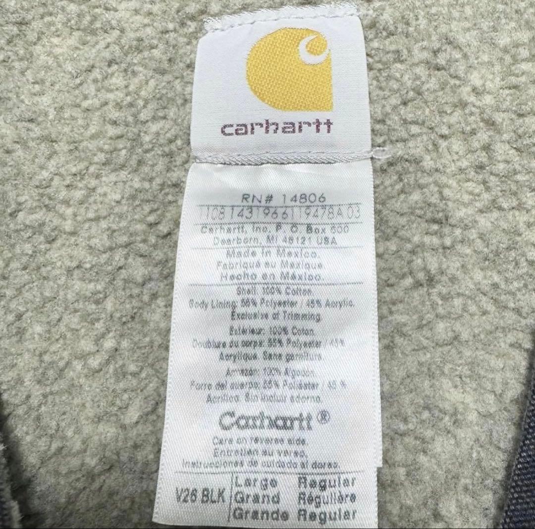 00s Carhartt ダックベスト　ボア　炭黒ブラック　フェード　カーハート