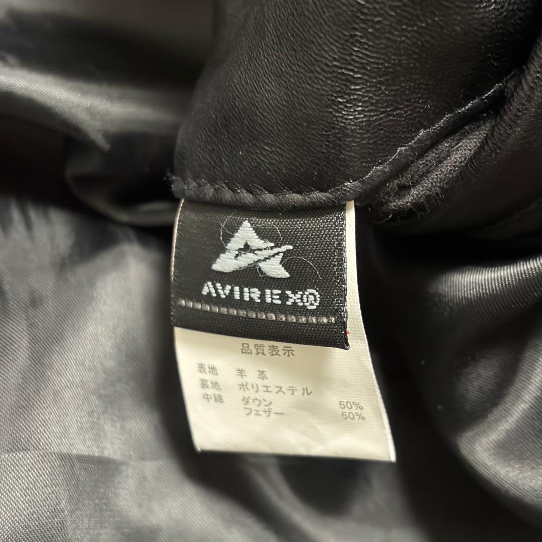 アヴィレックス の本革レザーダウンジャケット