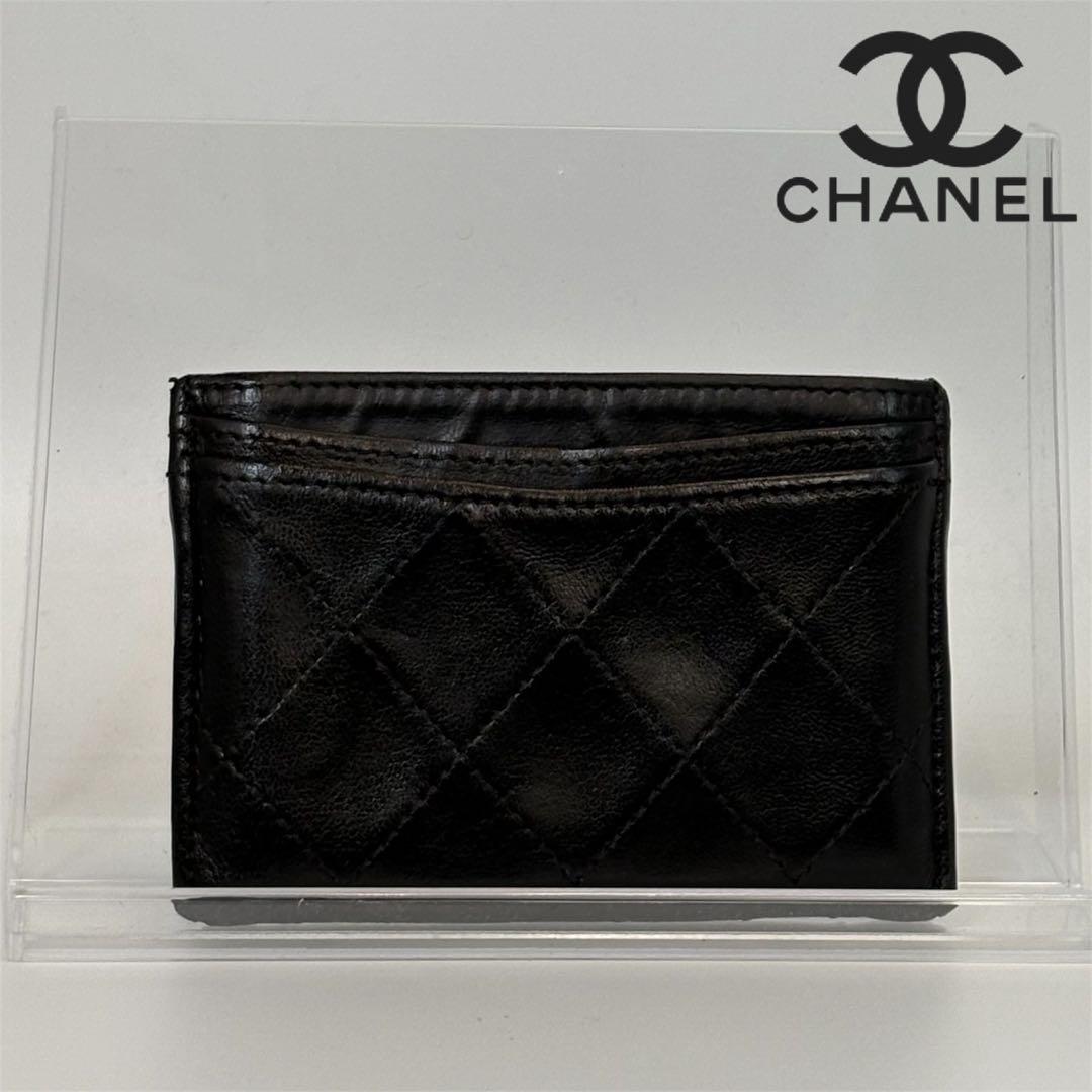 A118 CHANEL 【美品】マトラッセ ラムスキン カードケース 名刺入れ