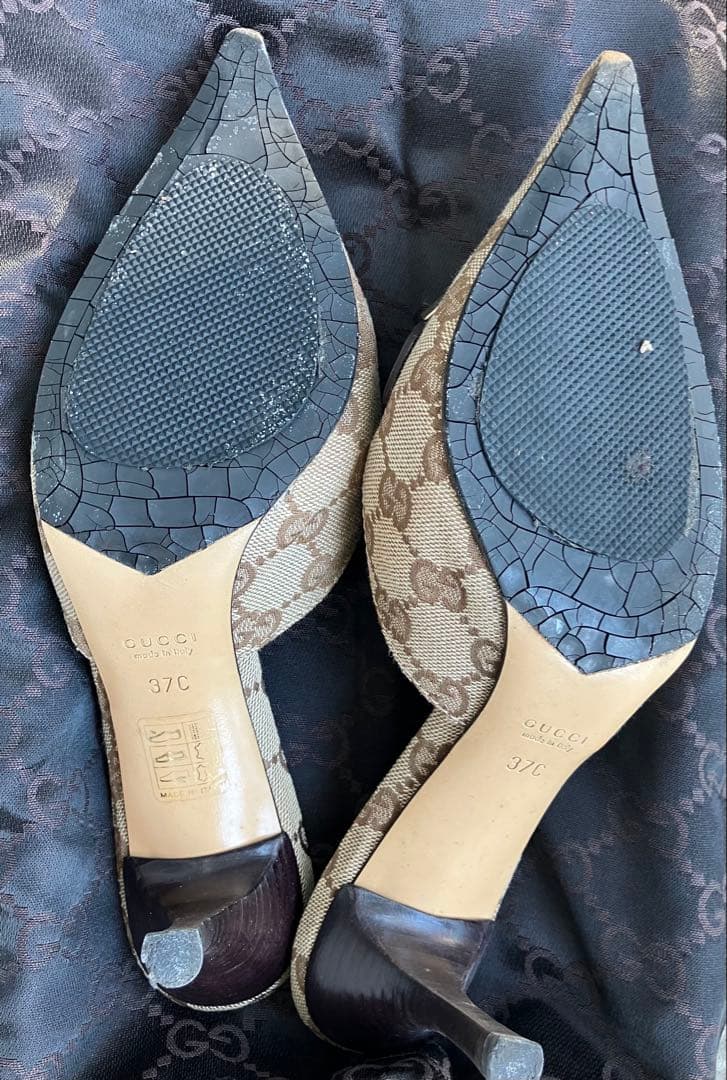 最終お値下げ　GUCCI ミュール 37C ベージュ・ブラウン