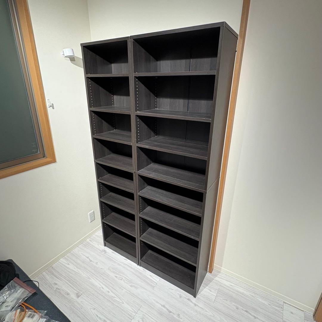 本棚 マンガ棚 オープンラック ダークブラウン8段収納 山善