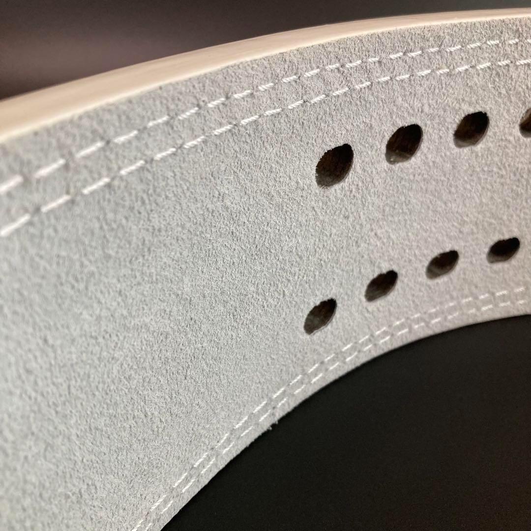 本革13ミリ パワーベルト パワーリフティング S 可変式 white×マット黒
