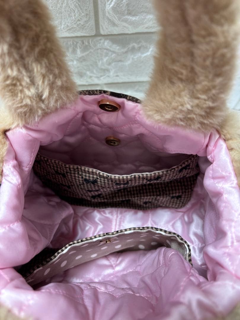 ゆ*ら様 コヤンイサムチョン　ファーバッグ　ベージュ　うさちゃん