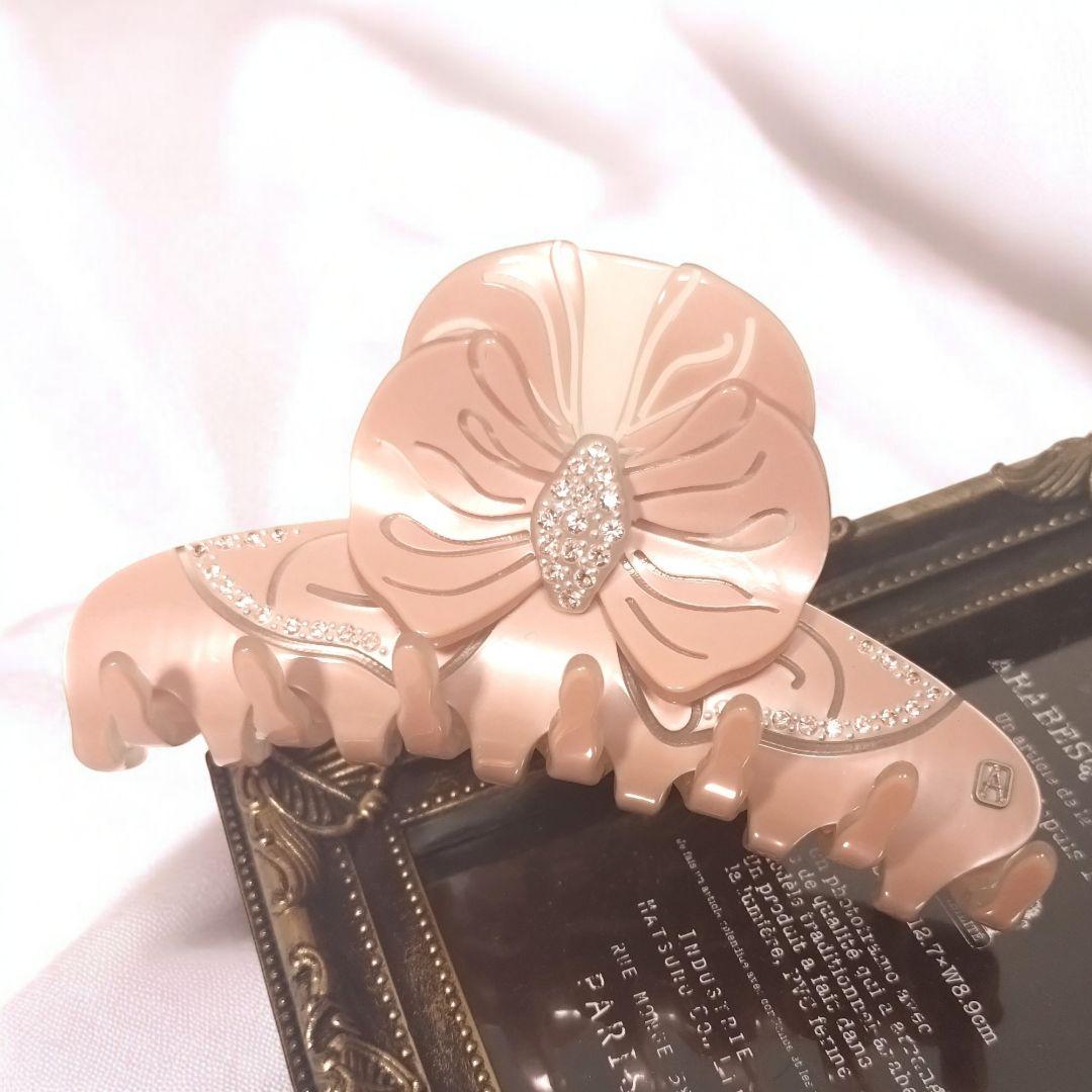 ALEXANDRE DE PARIS　ヘアクリップ L　リボン　ピンク