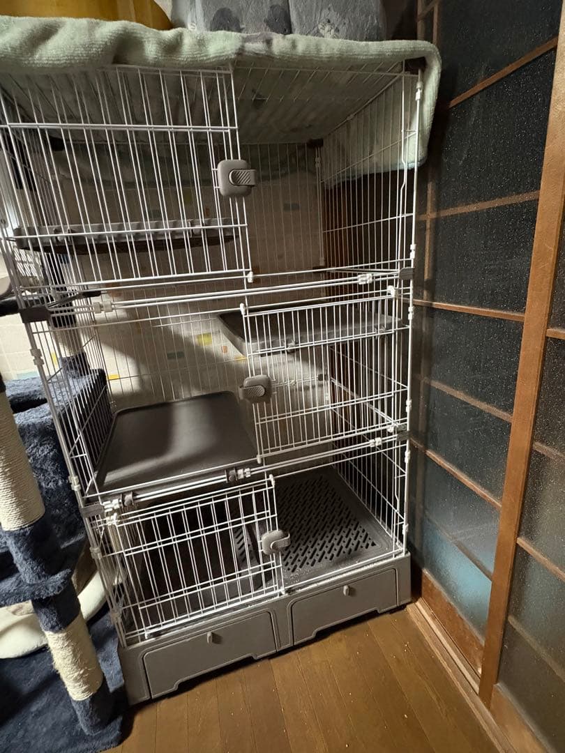 アイリスプラザ 猫ゲージ3段 140cm 猫用ハンモックセット キャットゲージ