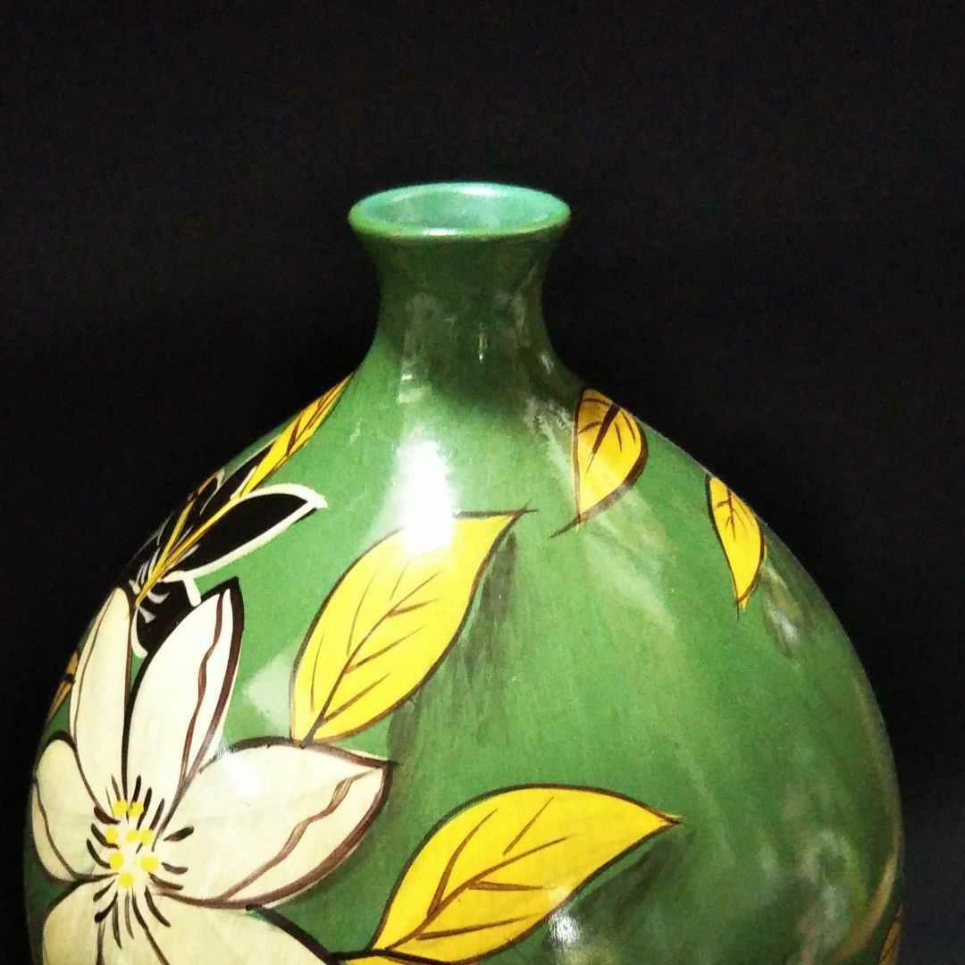 ※中国古美術/磁州窯黒釉三彩蓮弁花瓶/